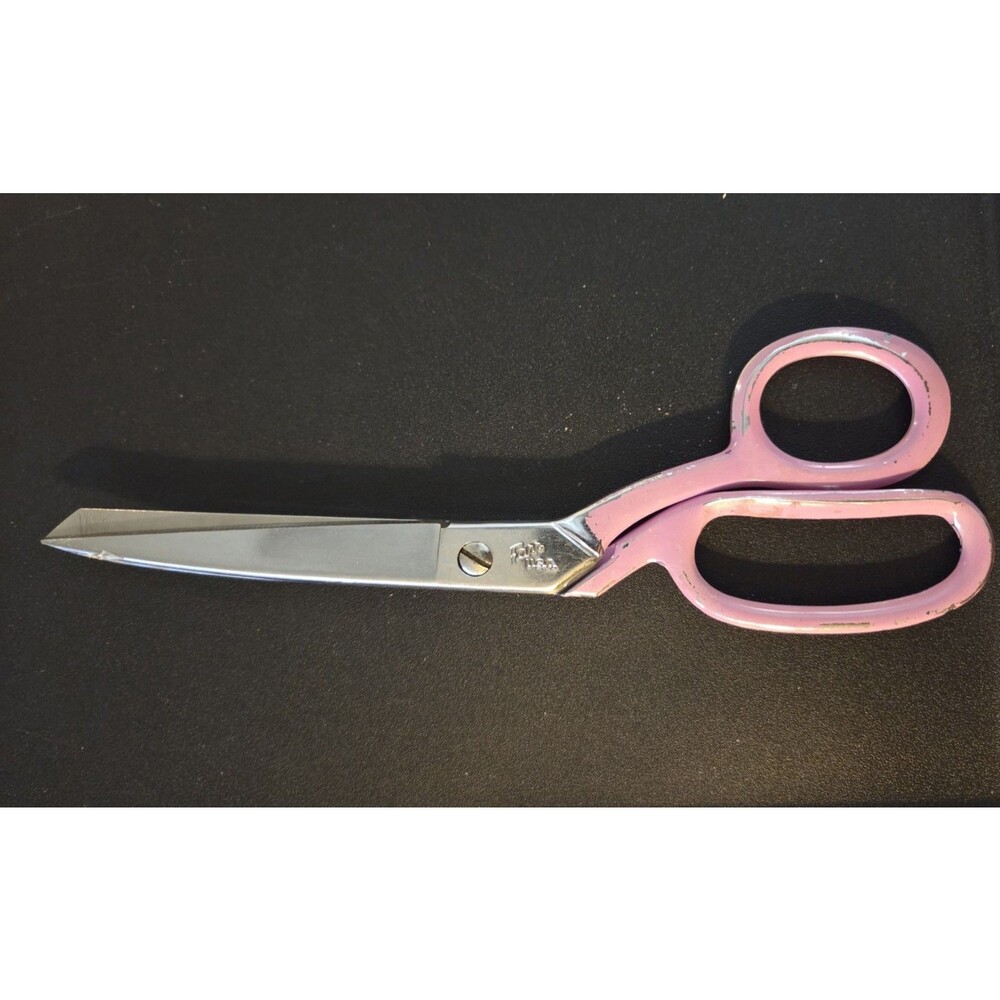 Vintage Farr Scissors Fabric Tailor Seamstress Shears made in USA 7” Pink Grip